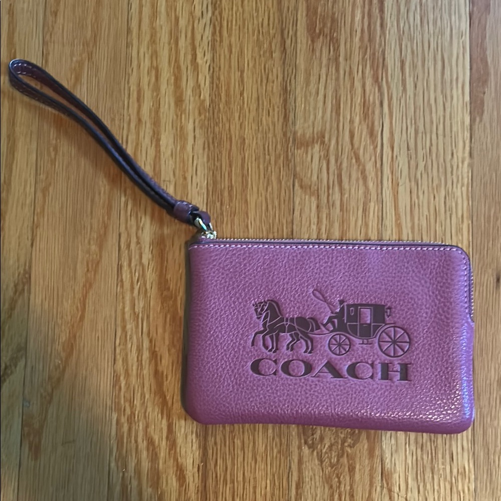 Coach Mauve Wristlet with Logo